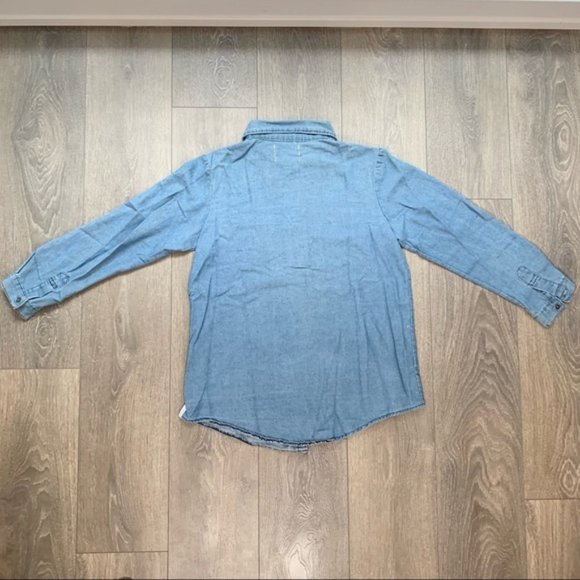 One Teaspoon Vintage Denim Button Down Shirt Chambray medium Blue wash Size XS - Picture 14 of 16